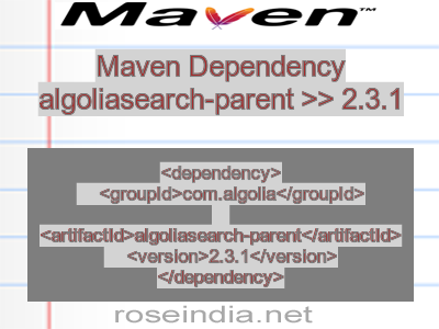 Maven dependency of algoliasearch-parent version 2.3.1