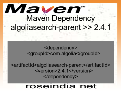 Maven dependency of algoliasearch-parent version 2.4.1
