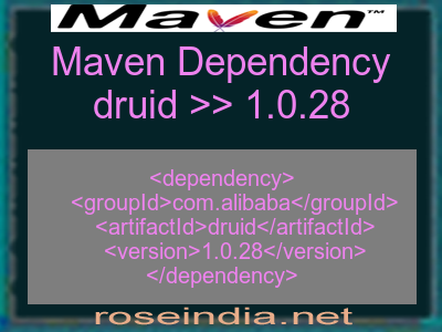Maven dependency of druid version 1.0.28