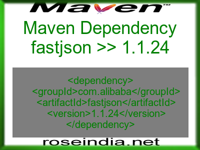 Maven dependency of fastjson version 1.1.24