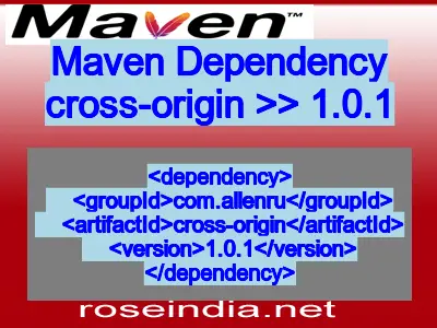 Maven dependency of cross-origin version 1.0.1