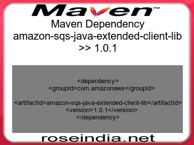 Maven dependency of amazon-sqs-java-extended-client-lib version 1.0.1