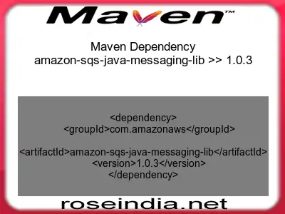 Maven dependency of amazon-sqs-java-messaging-lib version 1.0.3