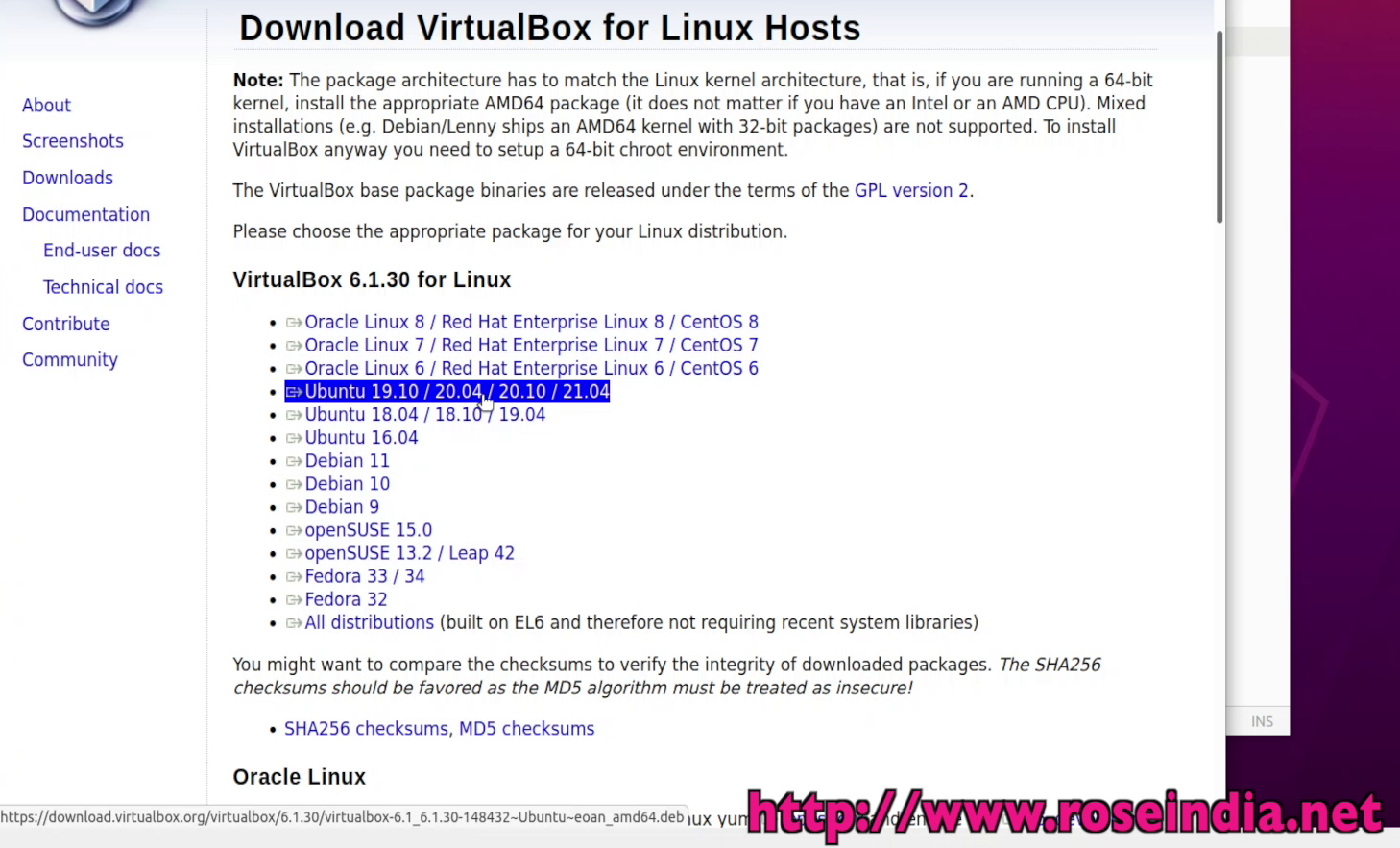Download Oracle VirtualBox for Ubuntu 20.04
