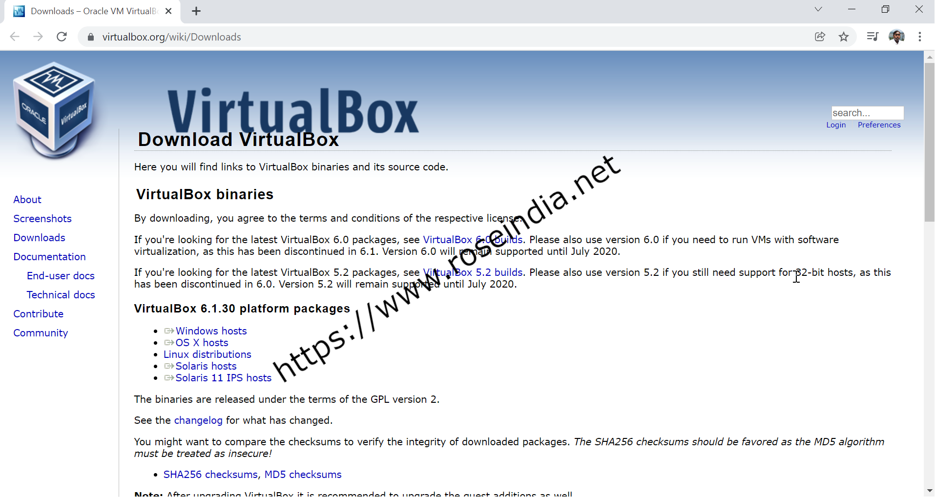 Download Oracle Virtualbox