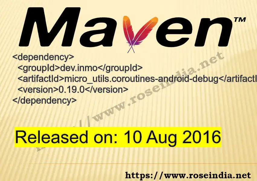 Maven dependency for  GROUP_ID - ARTIFACT_ID version VERSION_ID is released. Learn to use  ARTIFACT_ID version VERSION_ID in Maven based Java projects