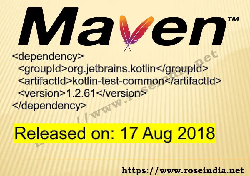 Maven dependency for GROUP_ID - ARTIFACT_ID version VERSION_ID is released. Learn to use ARTIFACT_ID version VERSION_ID in Maven based Java projects