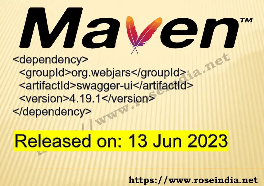 Maven dependency for GROUP_ID - ARTIFACT_ID version VERSION_ID is released. Learn to use ARTIFACT_ID version VERSION_ID in Maven based Java projects