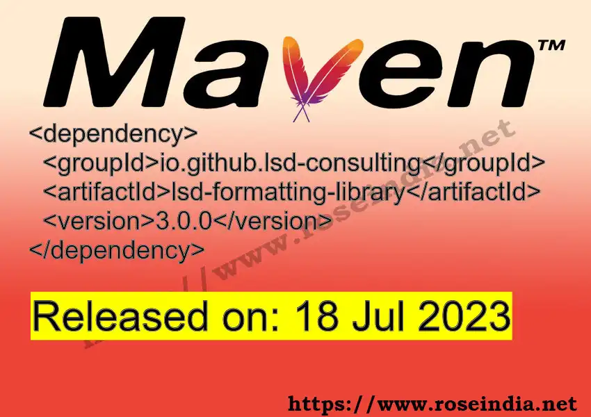 Maven dependency for GROUP_ID - ARTIFACT_ID version VERSION_ID is released. Learn to use ARTIFACT_ID version VERSION_ID in Maven based Java projects
