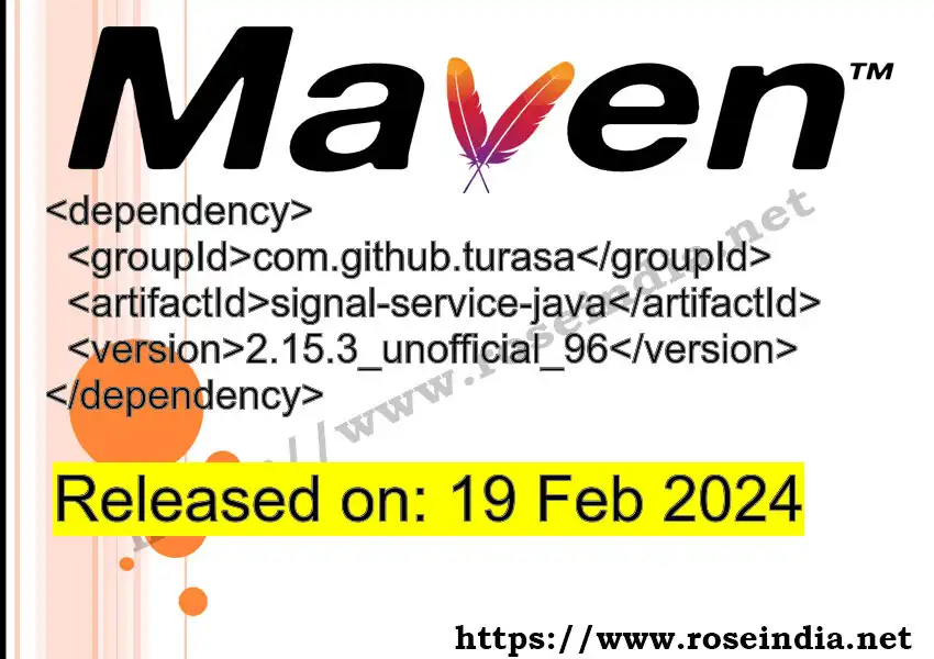 Maven dependency for GROUP_ID - ARTIFACT_ID version VERSION_ID is released. Learn to use ARTIFACT_ID version VERSION_ID in Maven based Java projects