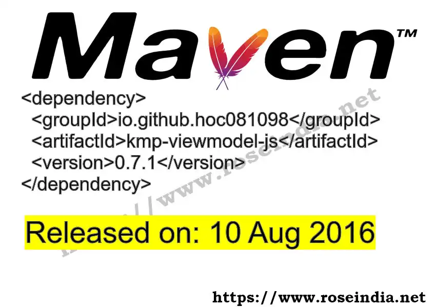 Maven dependency for GROUP_ID - ARTIFACT_ID version VERSION_ID is released. Learn to use ARTIFACT_ID version VERSION_ID in Maven based Java projects