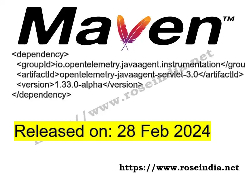 Opentelemetry Javaagent Servlet 3.0 opentelemetry-javaagent-servlet-3.0 Latest Version