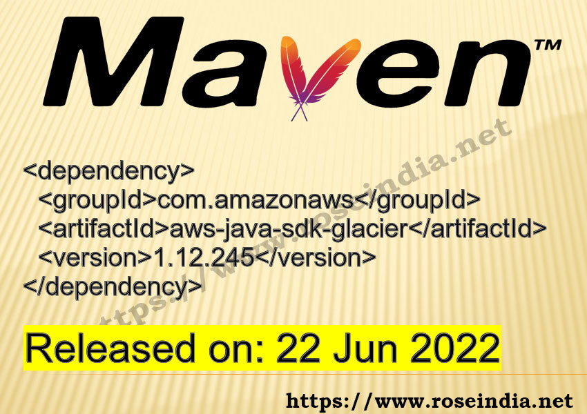 Maven dependency for com.amazonaws awsjavasdkglacier version 1.12.
