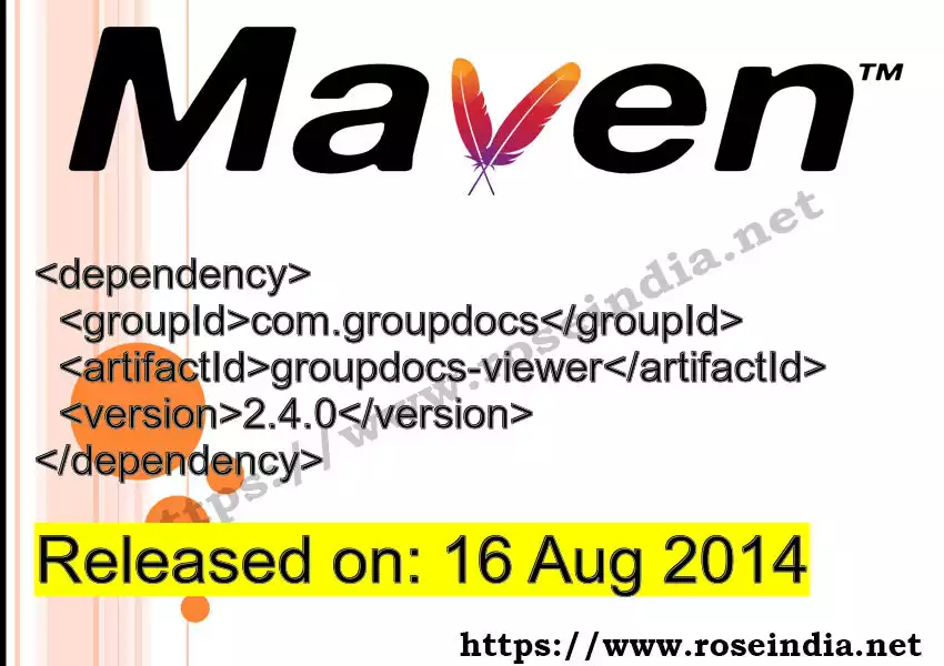 Maven dependency for  GROUP_ID - ARTIFACT_ID version VERSION_ID is released. Learn to use  ARTIFACT_ID version VERSION_ID in Maven based Java projects