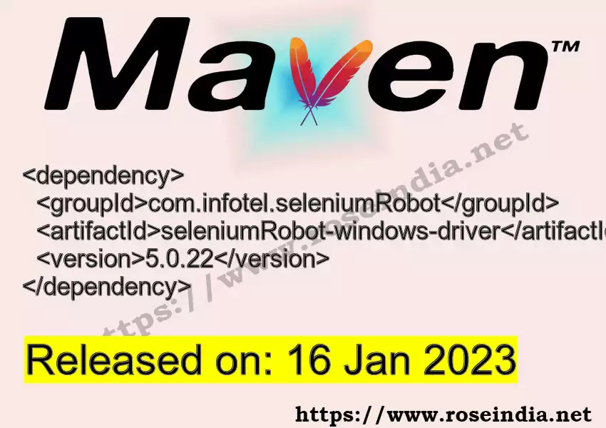 Maven dependency for GROUP_ID - ARTIFACT_ID version VERSION_ID is released. Learn to use ARTIFACT_ID version VERSION_ID in Maven based Java projects