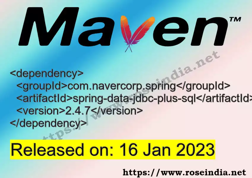 Maven dependency for GROUP_ID - ARTIFACT_ID version VERSION_ID is released. Learn to use ARTIFACT_ID version VERSION_ID in Maven based Java projects
