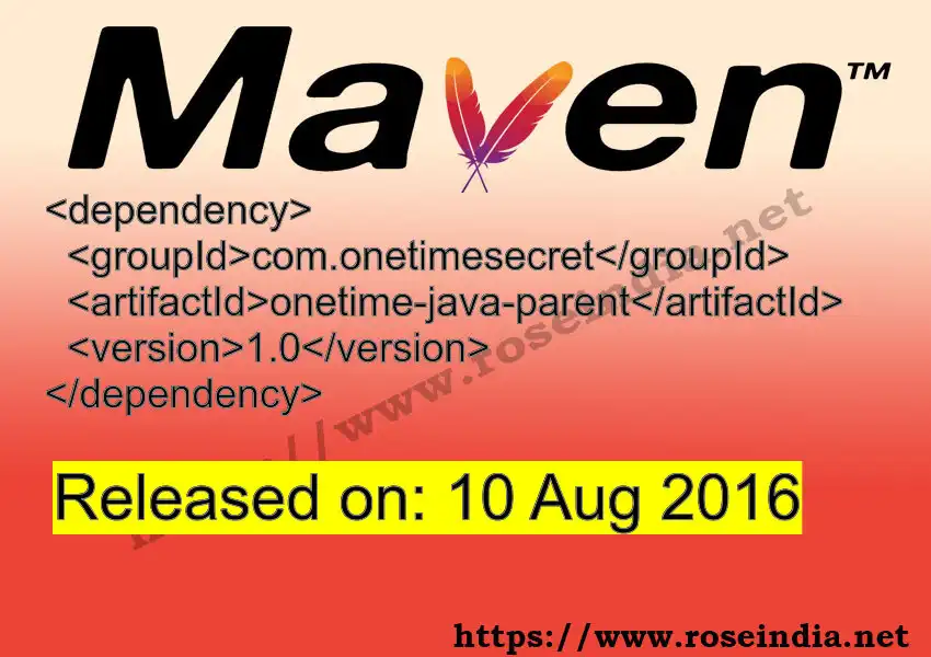 Onetime Java Parent onetime-java-parent Latest Version