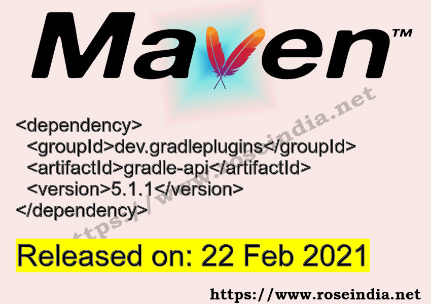 Maven dependency for dev.gradleplugins gradleapi version 5.1.1 is