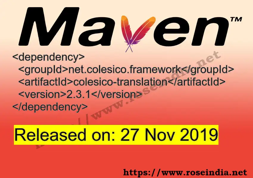 Maven dependency for  GROUP_ID - ARTIFACT_ID version VERSION_ID is released. Learn to use  ARTIFACT_ID version VERSION_ID in Maven based Java projects