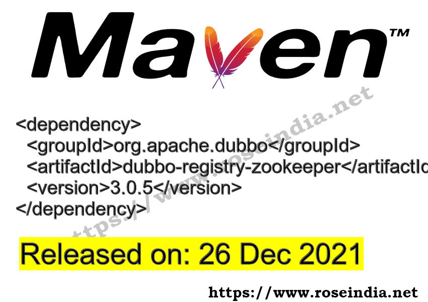 Maven dependency for org.apache.dubbo dubboregistryzookeeper