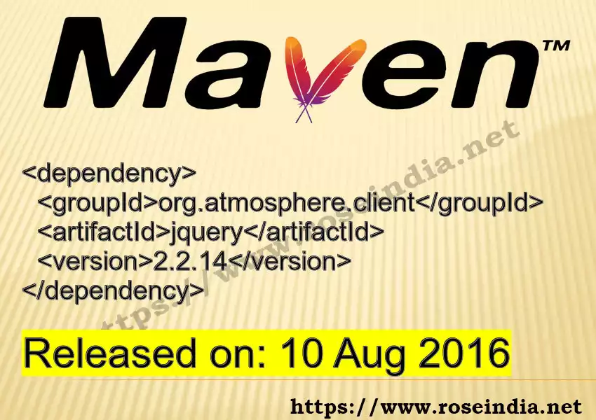 Maven dependency for GROUP_ID - ARTIFACT_ID version VERSION_ID is released. Learn to use ARTIFACT_ID version VERSION_ID in Maven based Java projects