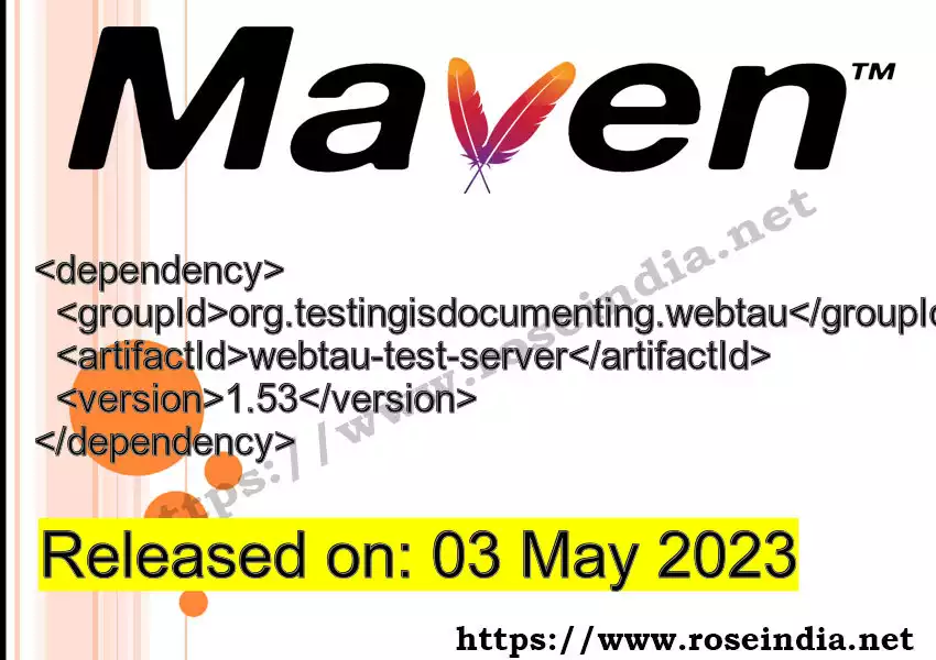 Maven dependency for GROUP_ID - ARTIFACT_ID version VERSION_ID is released. Learn to use ARTIFACT_ID version VERSION_ID in Maven based Java projects