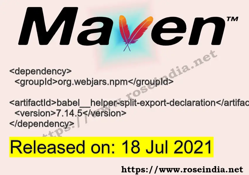 Maven Dependency release