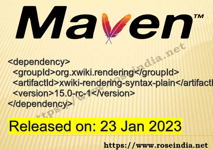 Maven dependency for GROUP_ID - ARTIFACT_ID version VERSION_ID is released. Learn to use ARTIFACT_ID version VERSION_ID in Maven based Java projects