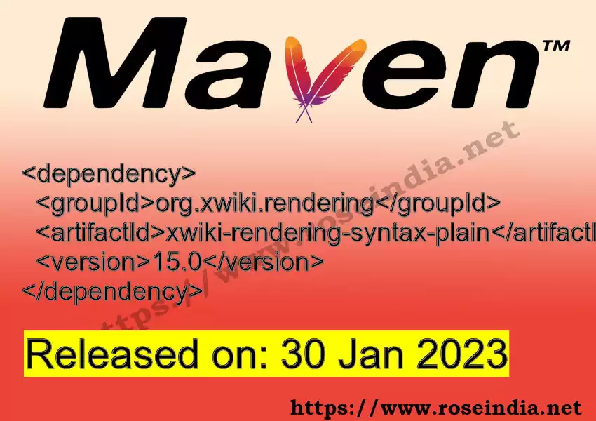 Maven dependency for GROUP_ID - ARTIFACT_ID version VERSION_ID is released. Learn to use ARTIFACT_ID version VERSION_ID in Maven based Java projects
