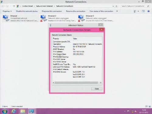 Windows 8 Network Setting