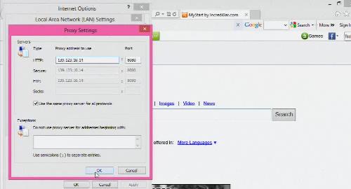 Windows 8 Proxy Setting