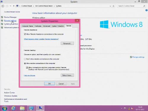 Windows 8 Remote Desktop