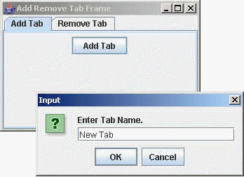 Input Box for adding tab to the frame
