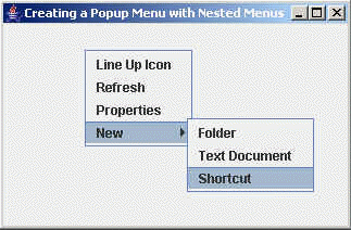 Nested Pop Up Menu in Swing Application