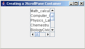 Swing Scroll Bar Component with Text Area