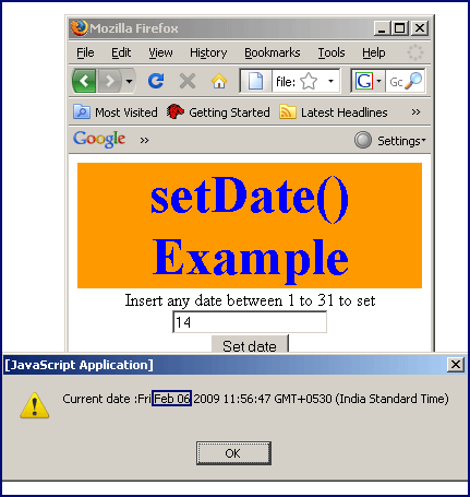 Setdate js