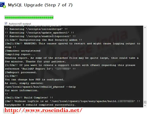 cPanel upgrade MySQL 5.1 to 5.5