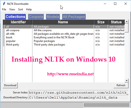 Installing NLTK on Windows 10