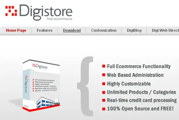 Digistore open source shopping cart