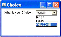 Choice Option (Combo) In Java