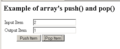 JavaScript array and pop