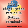 How to check Python version in Python Terminal?