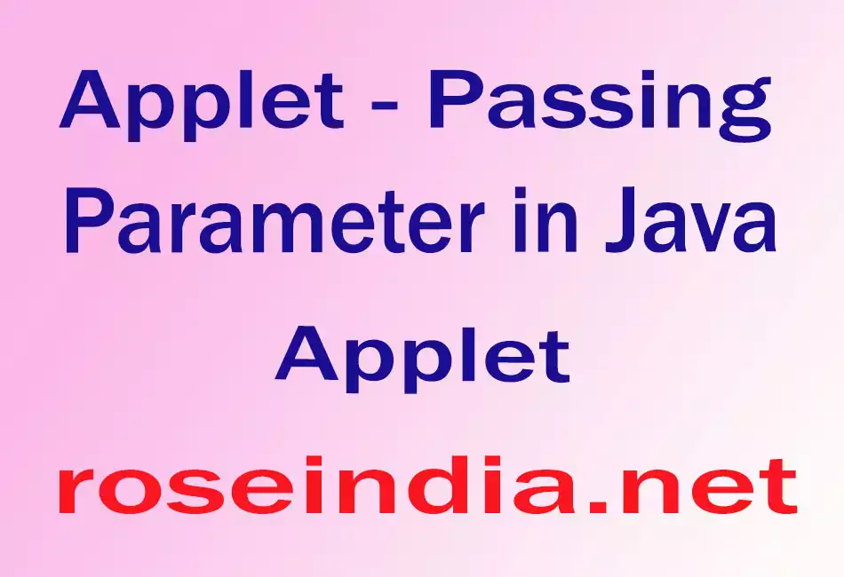 Applet - Passing Parameter in Java Applet
