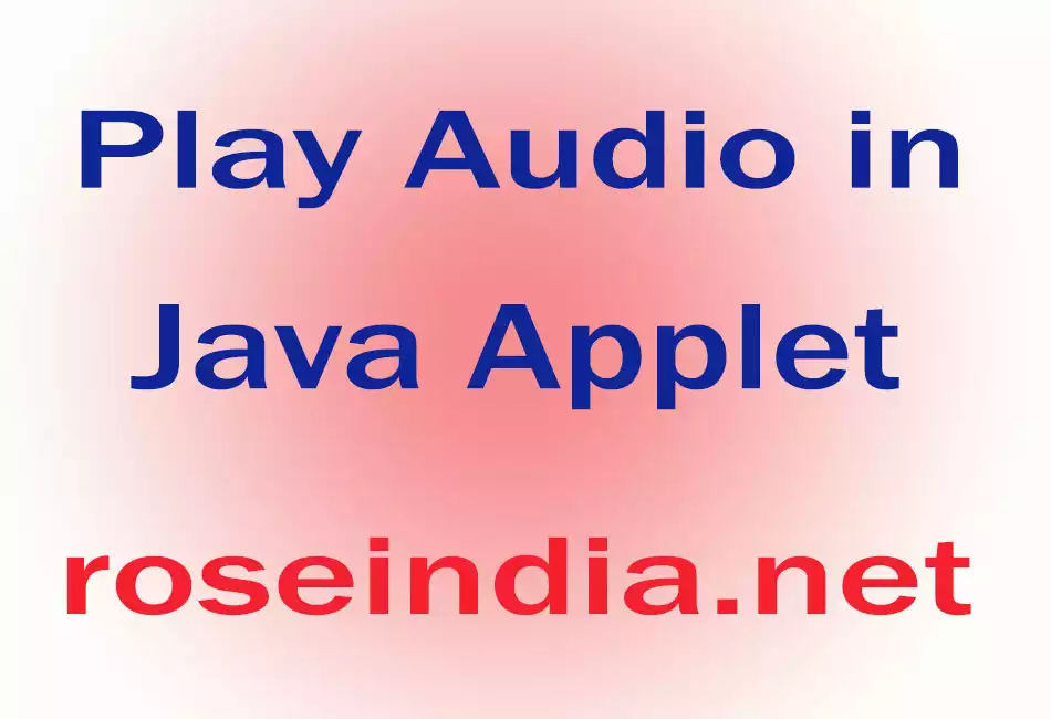 Play Audio in Java Applet