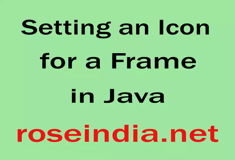 Setting an Icon for a Frame in Java