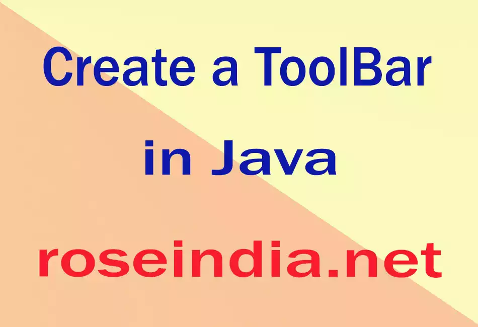 Create a ToolBar in Java