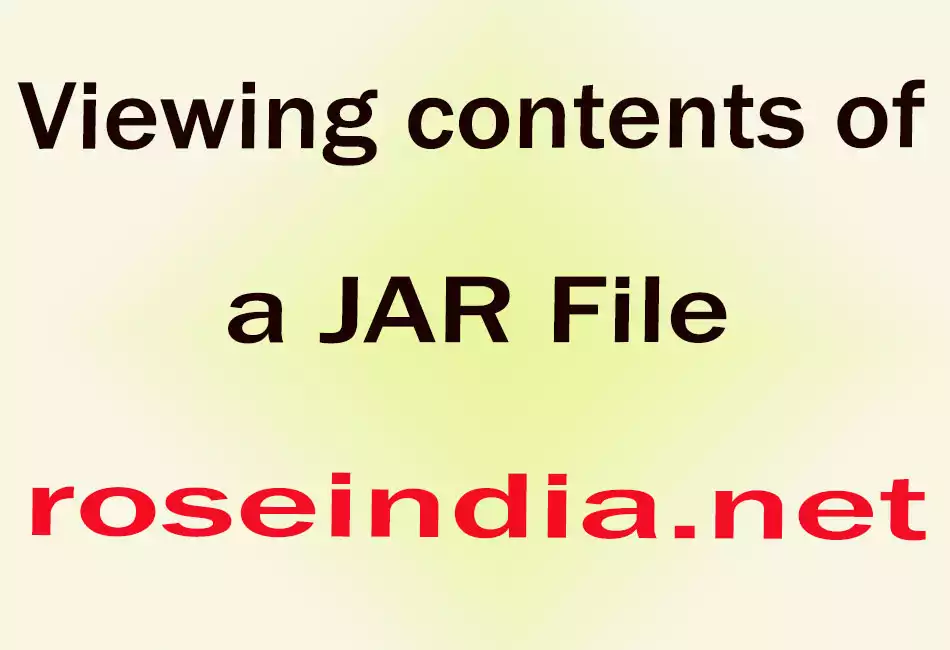 Viewing contents of a JAR File