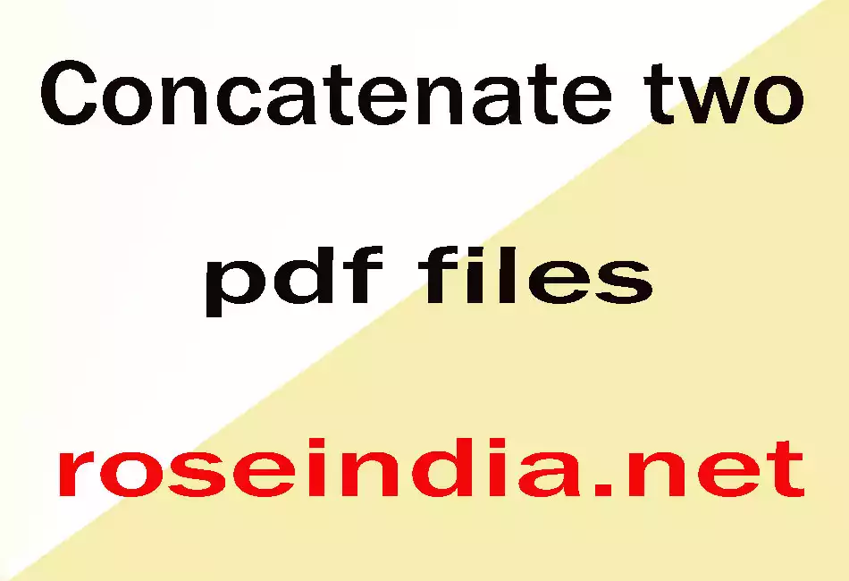 Concatenate two pdf files