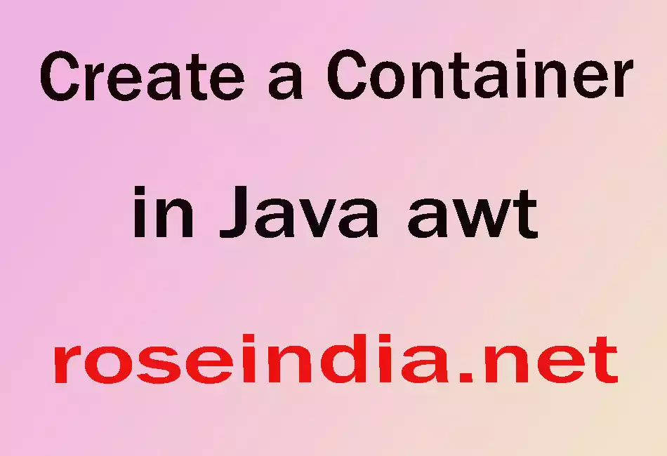 Create a Container in Java awt