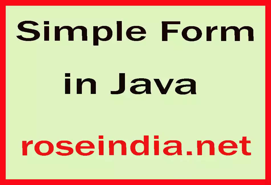 Simple Form in Java
